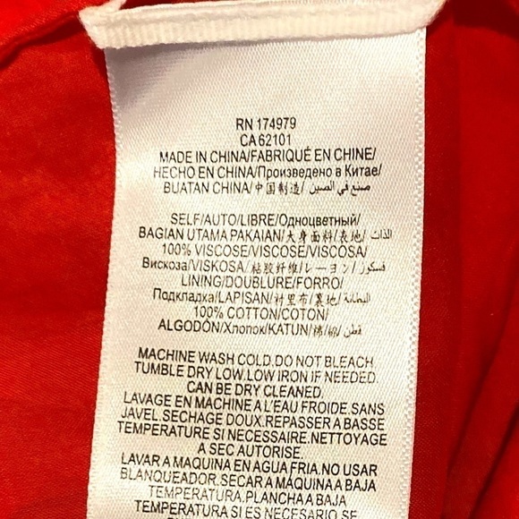 BCBG Red Floral Short Sleeve Flutter Sleeve Wrap Maxi Dress - Size M - Picture 6 of 6